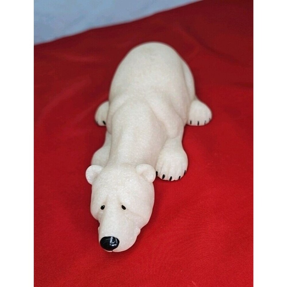 Polar Bear Stone Figurine Papa Bear Quarry Critters Paperweight Vintage